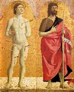 Piero della Francesca Polyptych of the Misericordia: Sts Sebastian and John the Baptist oil on canvas